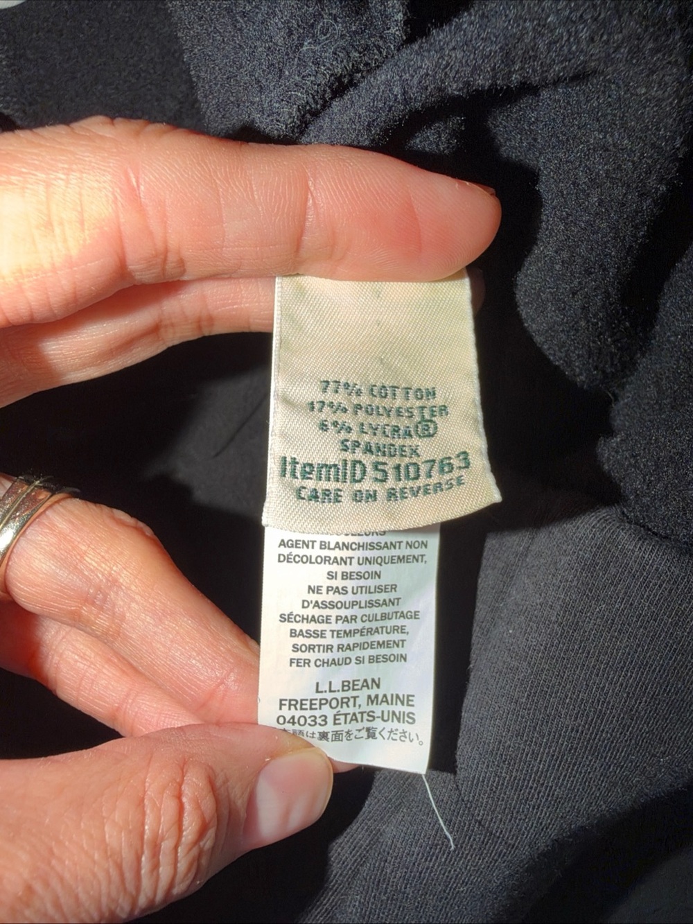 L.L.Bean Perfect Fit Fleece Backed Slim Leg Pants Womens XL Regular Black - Picture 4 of 10